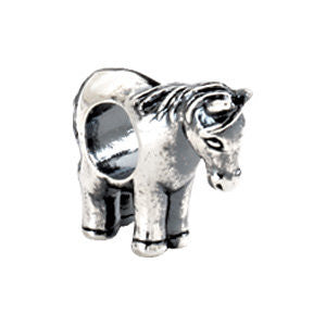 Sterling Silver 13.5x11mm Horse Slider Bead