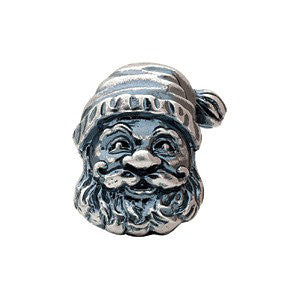 Sterling Silver 17x14.25mm Santa Bead