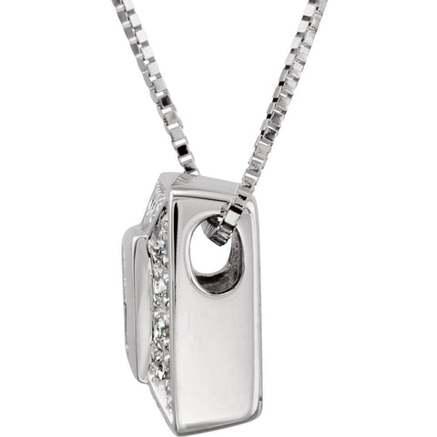 14k White Gold 3/8 CTW Diamond 18" Necklace