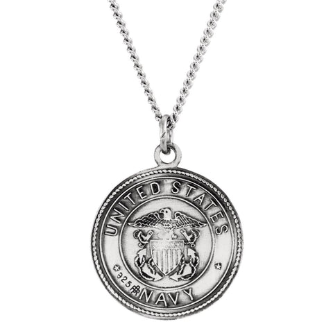14k Yellow Gold 18mm Round St. Christopher Medal U.S. Navy Medal