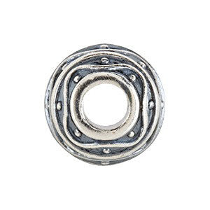 Sterling Silver 12.25x11.5mm Round Deco Spacer Bead