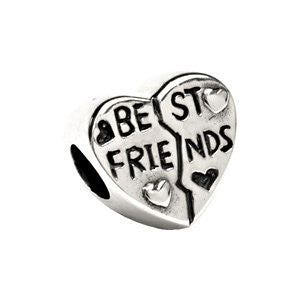 Sterling Silver 11mm Best Friend Heart Bead
