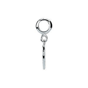 Sterling Silver 13mm Love Heart Dangle Bead with Crystal