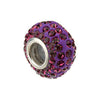 Sterling Silver Kera® Roundel Bead with Pavé Purple Crystals
