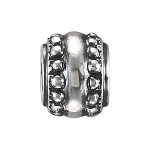 Sterling Silver 9.3x7.2mm Double Granulated Bead
