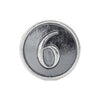 10.60 mm Kera Numeral '6' Cylinder Bead in Sterling Silver