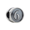 Sterling Silver Numeral #6 Cylinder Bead