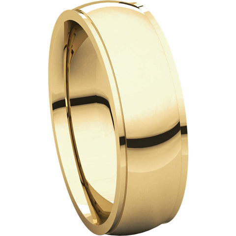 14k Yellow Gold 6mm Comfort Fit Edge Band , Size 10
