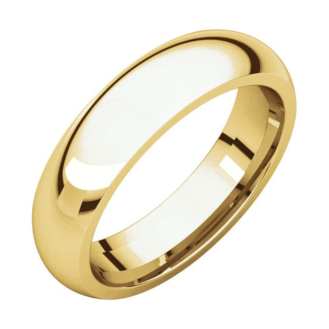 10k Yellow Gold 5mm Comfort Fit Band, Size 12