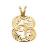 Medium Initial Pendant with initial 'E' in 14k Yellow Gold