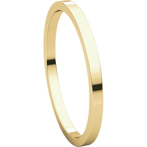 14k Yellow Gold 1.5mm Flat Band, Size 9