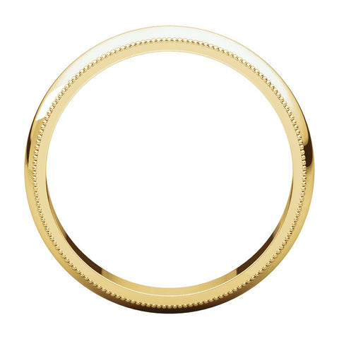 14k Yellow Gold 4mm Milgrain Band, Size 10.5