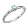 14k White Gold Swiss Blue Topaz "December" Kid's Birthstone Ring, Size 3
