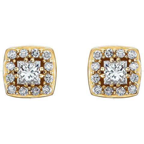 14k Yellow Gold 1/2 CTW Diamond Earrings