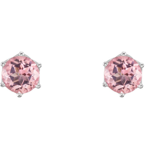14k White Gold Baby Pink Topaz Earrings
