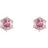 14k White Gold Baby Pink Topaz Earrings