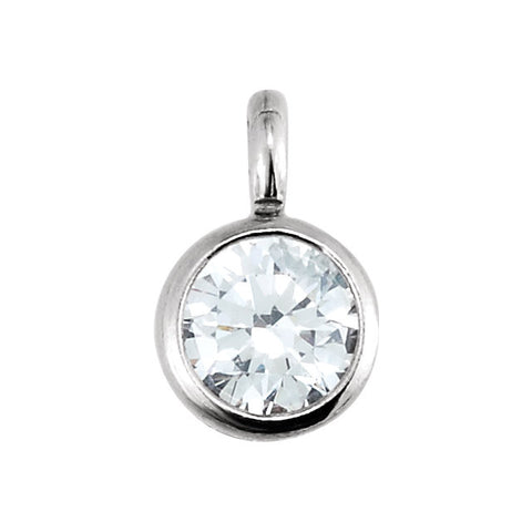 14k White Gold .06 CTW Diamond Micro Bezel Dangle