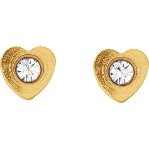 Heart Accented Inverness Piercing Earrings