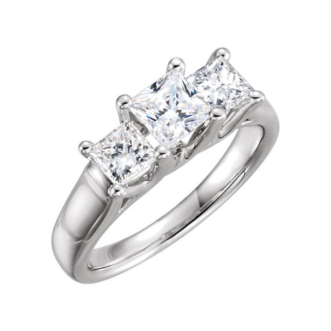 14k White Gold 7/8 CTW Diamond Anniversary Ring, Size 7