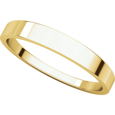 14k Yellow Gold 3mm Flat Tapered Band, Size 6