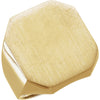 22.00X20.00 mm Men's Signet Ring with Brush Finished Top in 14k Yellow Gold ( Size 10 )