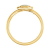 14k Yellow Gold Opal & .08 CTW Diamond Ring , Size 7