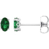 14K White Gold Chatham« Created Emerald Earrings