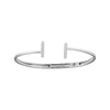 14k White Gold Hinged Cuff Bar Bracelet 7-inch