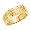 Brick Design Tapered Band in 14k Yellow Gold ( Size 10 )