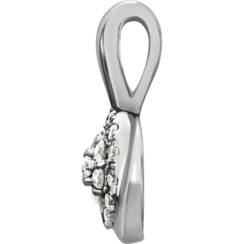 14k White Gold 1/10 CTW Diamond Pendant