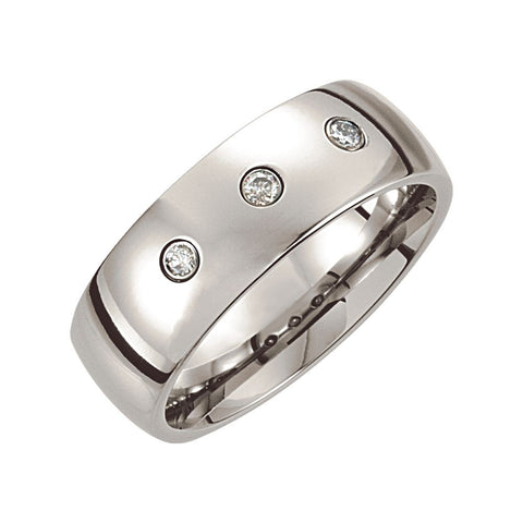 Cobalt 8mm .15 CTW Diamond Domed Band Size 11.5