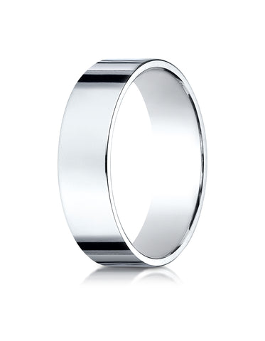 Benchmark 14K White Gold 6mm Traditional Flat Wedding Band Ring (Sizes 4 - 15 )
