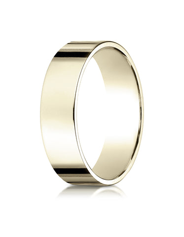 Benchmark 14K Yellow Gold 6mm Traditional Flat Wedding Band Ring (Sizes 4 - 15 )