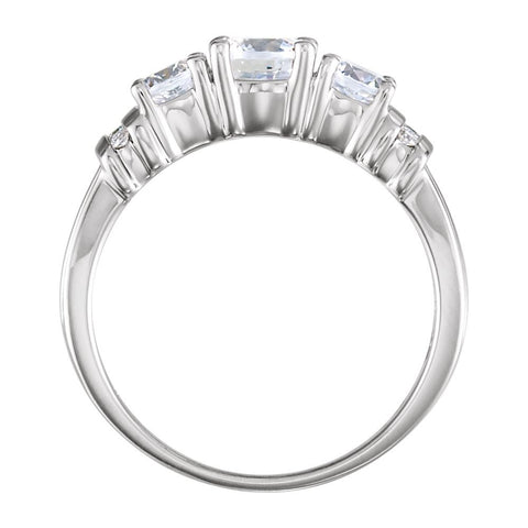 14k White Gold 1 1/6 CTW Diamond Anniversary Band, Size 7