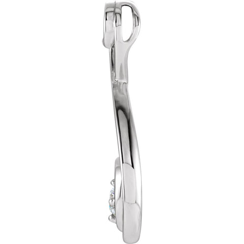14k White Gold 1/3 CT Diamond Freeform Pendant