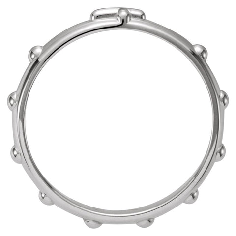 Sterling Silver Rosary Ring Size 11