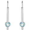 14k White Gold Aquamarine Earrings