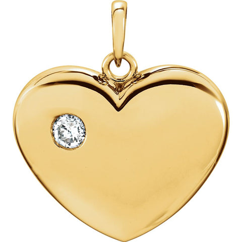 14k Yellow Gold 1/6 CTW Diamond Heart Pendant