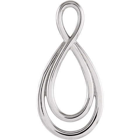 14k White Gold 22x11mm Freeform Pendant