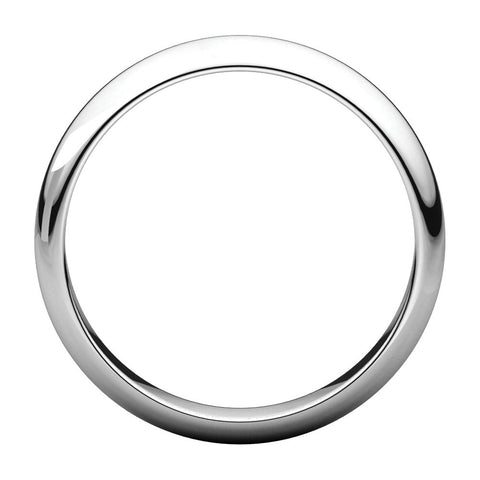 Sterling Silver 4mm Half Round Band, Size 6.5
