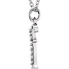 14k White Gold .03 CTW Diamond Lowercase Letter "f" Initial 16" Necklace