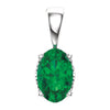 14K White Gold Chatham« Created Emerald Pendant