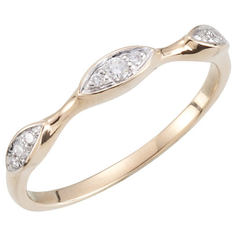 14k Yellow Gold Stackable Diamond Ring, Size 7