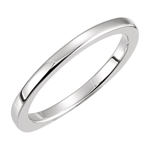 14k White Gold Euro Shank Band, Size 7