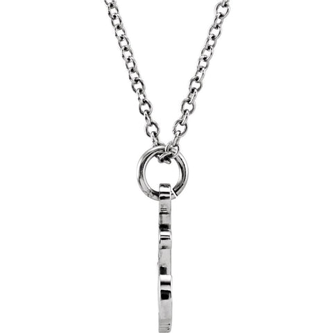 14k White Gold Tiny Posh Petite Anchor 16-18" Necklace