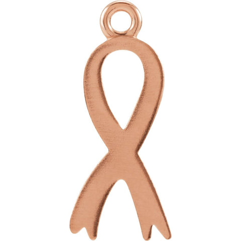 14k Rose Gold Breast Cancer Awareness Ribbon Charm