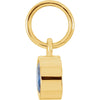 14k Yellow Gold Imitation Blue Sapphire Birthstone Charm