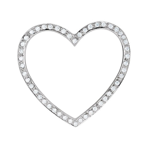 Sterling Silver Cubic Zirconia Heart Pendant