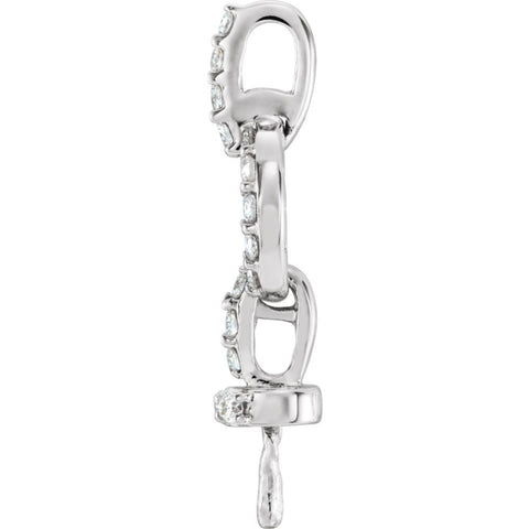 14k White Gold Circle Pendant for Pearl