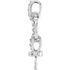 14k White Gold Circle Pendant for Pearl